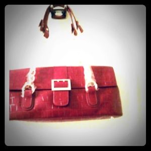 The Find Red HandBag With Gold Chain Straps